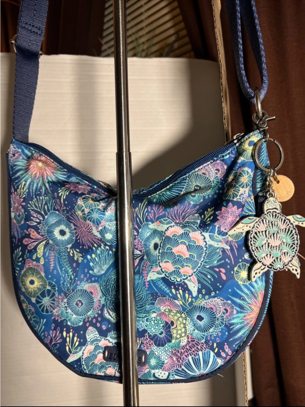 SakRoots Blue Floral sea life Crossbody Bag - Casual Women's Shoulder Bag - Picture 5 of 8